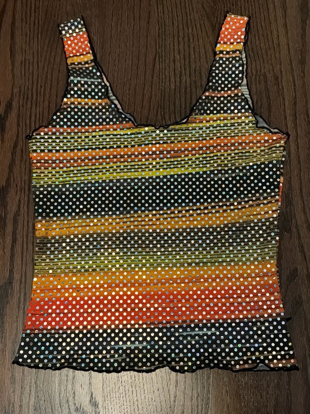 Vintage bebe polka dot Multicolored tank top size medium